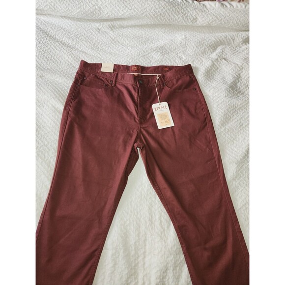NWT Red Ale By Alesbury Men's Slim Fit Bedford Cord Pants 38/30 Burgundy - Picture 7 of 7